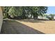 Large backyard with mature trees, green grass, and bordering street at 607 Escondido Ct, Kissimmee, FL 34758