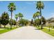 Street view of homes and palm trees within the community at 608 Washington Way, Haines City, FL 33844