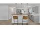 Modern kitchen boasts stainless steel appliances, stylish gray cabinets, and a sleek breakfast bar with seating at 614 S Amelia Ave, Deland, FL 32724