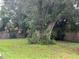 Lush backyard with mature trees and privacy fence at 108 Country Club Cir, Sanford, FL 32771