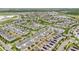 An aerial photo of a subdivision featuring a mix of modern homes, green spaces, and well-planned street layouts at 12015 Prologue Ave, Orlando, FL 32832