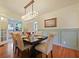 Dining room with a dark wood table, upholstered chairs, hardwood floors, and chandelier at 1227 Golden Ln, Orlando, FL 32804