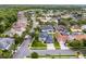 A lovely two-story house boasts mature trees and a well-manicured lawn in a residential neighborhood at 201 Hammock Dunes Pl, Orlando, FL 32828