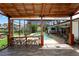 Open-air bar area with a clear view of the pool and backyard, blending indoor and outdoor living seamlessly at 225 Temple Cir, Eustis, FL 32726
