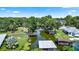 Scenic canal view lined with lush greenery and boat docks offering direct water access at 225 Temple Cir, Eustis, FL 32726