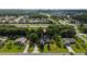 An aerial view of a lovely home in a tranquil neighborhood surrounded by mature trees and lush greenery at 2707 Carmel Ct, Kissimmee, FL 34746