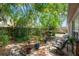 Private backyard with a patio, mature trees, and lush landscaping at 3121 Natoma Way, Orlando, FL 32825