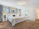 Bedroom featuring neutral walls and carpet, complemented by plush bedding and modern lighting at 5255 Wildwood Way, Davenport, FL 33837