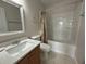 Well-lit bathroom featuring modern fixtures, a shower-tub combo, and a clean, neutral color scheme at 5515 Paradise Cay Cir, Kissimmee, FL 34746