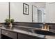 A close up of the vanity countertop and sinks with the fixtures at 602 E Livingston St # 3, Orlando, FL 32803