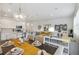 Open concept floor plan featuring kitchen, dining, and living areas with stylish decor and ample natural light at 746 Longboat Dr, Davenport, FL 33896