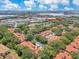 Aerial view displaying the community's proximity to Restaurant Row and nearby lake at 8035 Bayside View Dr, Orlando, FL 32819