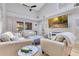 Bright living room with vaulted ceilings, a ceiling fan, and large windows that allow plenty of natural light at 8035 Bayside View Dr, Orlando, FL 32819