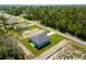 Aerial view featuring a single-Gathering home on a well-manicured lawn in a tranquil, wooded setting at 17301 Sw 41St Cir, Ocala, FL 34473