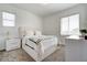 Bright bedroom features neutral tones, two windows, and plush carpet at 224 Nine Iron Dr, Davenport, FL 33896