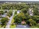 This aerial view showcases lush greenery and tree coverage in this neighborhood at 424 E Muriel St, Orlando, FL 32806