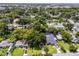 Aerial view of a home surrounded by mature trees, showcasing its private setting in a residential neighborhood at 424 E Muriel St, Orlando, FL 32806