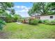 Expansive backyard with a wooden deck, lush greenery, and a privacy fence offering a serene outdoor space at 424 E Muriel St, Orlando, FL 32806