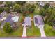 Aerial view of property showcasing its position between neighboring homes and manicured yards at 824 Timor Ave, Orlando, FL 32804