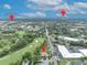 Aerial view shows house location in relation to Downtown Winter Park and Downtown Orlando at 922 N Pennsylvania Ave, Winter Park, FL 32789