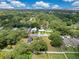The aerial view reveals a property with mature trees and the surrounding neighborhood landscape at 9329 7Th Ave, Orlando, FL 32824