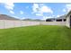 Well maintained backyard has a green lawn, a white vinyl fence and neighborhood views at 1091 Wood Dale Cir, Oviedo, FL 32765