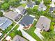 Aerial view of house showcasing the backyard, landscaping, and driveway within a residential neighborhood at 1706 Terra Cota Ct, Orlando, FL 32825
