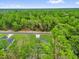 Aerial view of the roofline and surrounding dense green trees in a quiet neighborhood at 17501 Sw 41St Cir, Ocala, FL 34473