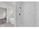Spa-like bathroom featuring a soaking tub and a walk-in shower with marble tile at 17501 Sw 41St Cir, Ocala, FL 34473