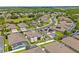 Neighborhood aerial showcasing fenced yards, manicured lawns, swimming pools, and mature trees at 2051 Sandy Garden Ln, Winter Garden, FL 34787