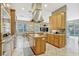 Open kitchen featuring an island cooktop, stainless appliances and a view of the dining and living area at 213 N Monterey Isle, Longwood, FL 32779