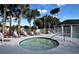 A tranquil outdoor hot tub area surrounded by palm trees, perfect for relaxing and enjoying the sunshine at 2501 Grassy Point Dr # 107, Lake Mary, FL 32746