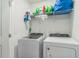 Laundry room with a washer, dryer, and storage shelves at 3028 Water Sprite St, Orlando, FL 32808