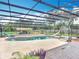 Relaxing screened pool with slide and tropical landscaping, perfect for hot summer days at 4160 Packard Avenue, St Cloud, FL 34772