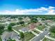 Expansive aerial view of a residential neighborhood with neatly arranged homes and green spaces at 5125 Pine Needle Dr, Mascotte, FL 34753