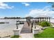 Private boat dock with covered boat slips, providing direct access to the serene waterfront at 7145 Lake Dr, Orlando, FL 32809