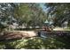 Community playground and swingset surrounded by shady trees and well-maintained grounds at 8093 Indian Creek Blvd, Kissimmee, FL 34747