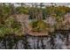 Scenic view of a wooden dock extending into the lake, surrounded by trees and foliage at 831 Royalwood Ln, Oviedo, FL 32765