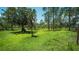 Expansive grassy yard lined with mature trees providing shade and a tranquil, park-like setting at 19951 Quinlan St, Orlando, FL 32833