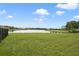 Spacious backyard with lush green grass and beautiful water views at 2400 Addison Creek Dr, Kissimmee, FL 34758