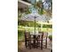 Outdoor deck with seating area, dining table, and umbrella, perfect for outdoor gatherings at 12434 Sullivan Rd, Clermont, FL 34715