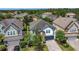 Aerial view showcasing the home's curb appeal and surrounding neighborhood with manicured lawns at 137 Drayton Ave, Davenport, FL 33837