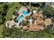 Aerial view of a luxurious swimming pool and sun deck with palm trees at 1400 Lake Shadow Cir # 10104, Maitland, FL 32751