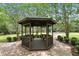 A covered wooden gazebo with benches surrounded by sidewalks and trees at 1425 Dunbrooke Loop, Longwood, FL 32779