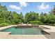 A gorgeous in-ground pool and spa area is enhanced with greenery and sunshine at 1425 Dunbrooke Loop, Longwood, FL 32779