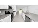 Modern kitchen with white cabinetry, stainless steel appliances, and views of the outdoors at 1596 Contentment Loop, Kissimmee, FL 34744