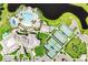 Luxurious resort-style pool and tennis courts surrounded by lush green landscape, aerial view at 2578 Cliff Way, St Cloud, FL 34771