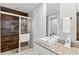 Modern bathroom featuring a walk-in shower and square vessel sink at 2630 Sunrise Shores Dr, Kissimmee, FL 34747