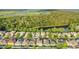 Scenic aerial view of homes nestled within a lush green landscape and a tranquil lake, offering privacy at 2657 Bullion Loop, Sanford, FL 32771