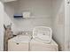 Convenient laundry room with washer, dryer, and storage shelf at 7660 Comrow St # 203, Kissimmee, FL 34747